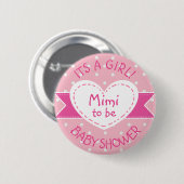 Pink Polka Dot Grandma Mimi om zijn meisjespop te  Ronde Button 5,7 Cm (Voorkant /achterkant)