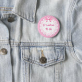 Pink Polka Dot Grandma to be Baby shower Button (In situ)