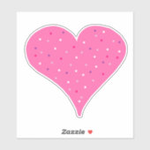 Pink Polka Dot Heart Sticker (Vel)