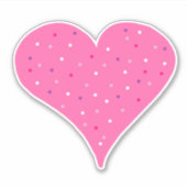 Pink Polka Dot Heart Sticker (Voorkant)