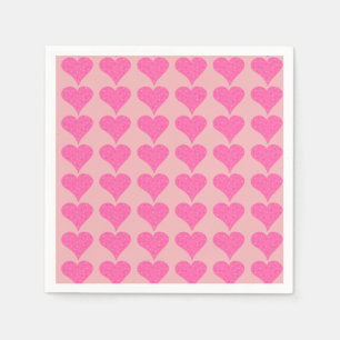Pink Polka Dot Hearts Servet