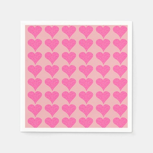 Pink Polka Dot Hearts Servet (Voorkant)