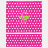 Pink Polka Dot Logo Fleece Blanket (Voorkant)