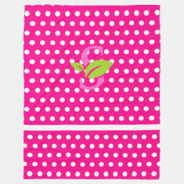 Pink Polka Dot Logo Fleece Blanket Deken