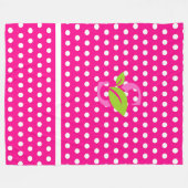 Pink Polka Dot Logo Fleece Blanket Deken (Voorkant (Horizontaal))