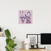 Pink Polka Dot LOVE Poster (Thuiskantoor)