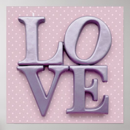 Pink Polka Dot LOVE Poster