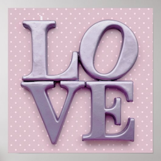 Pink Polka Dot LOVE Poster (Voorkant)