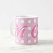 Pink Polka Dot Ma Koffiemok (Voorkant links)
