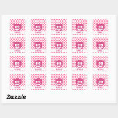 Pink Polka Dot Monster SMILE Vierkante Sticker (Vel)