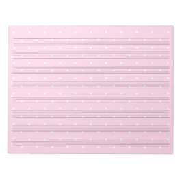 Pink Polka Dot Music Manuscript Paper 8 Staves Notitieblok