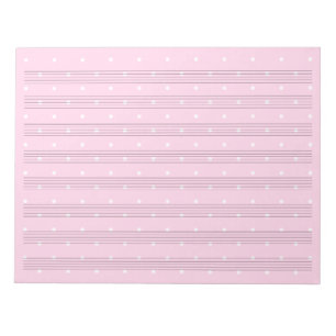 Pink Polka Dot Music Manuscript Paper 8 Staves Notitieblok