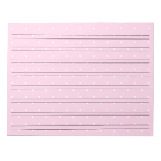 Pink Polka Dot Music Manuscript Paper 8 Staves Notitieblok (Voorkant)