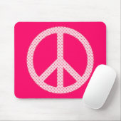 Pink Polka Dot Peace Muismat (Met muis)