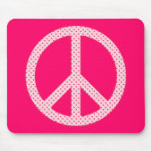 Pink Polka Dot Peace Muismat (Voorkant)
