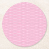 Pink Polka Dot Ronde Kartonnen Onderzetter (Voorkant)