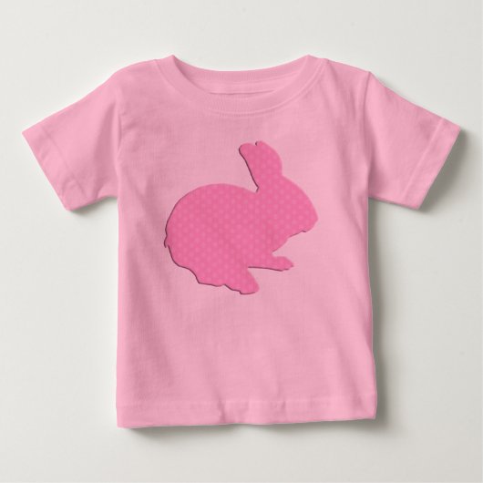 Pink Polka Dot Silhouette Easter Bunny Shirt (Voorkant)