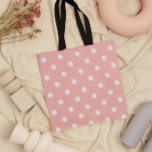 Pink Polka Dot Tote Bag<br><div class="desc">Roze canvas tas van de peulstip</div>