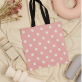 Pink Polka Dot Tote Bag