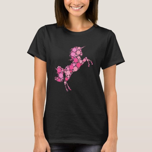 Pink Polka Dot Unicorn International Dot Day T-shirt (Voorkant)