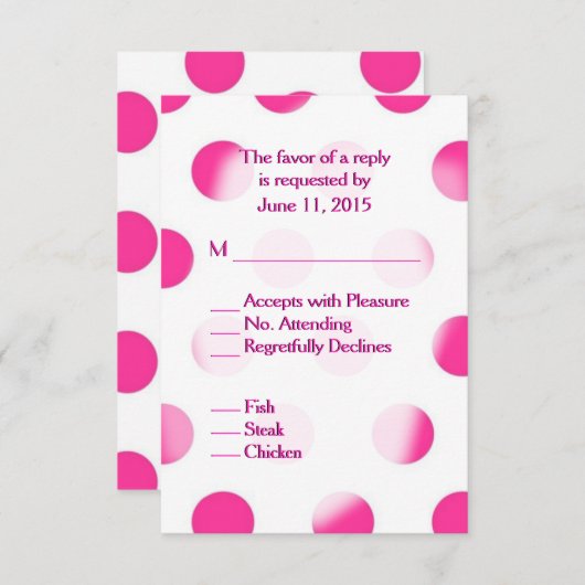 Pink Polka Dot Wedding RSVP (Voorkant / Achterkant)