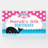 Pink Polka Dot, Whale Party Spandoek (Horizontaal)