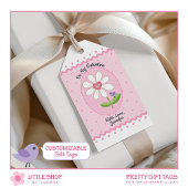 Pink Polka Dot White Daisy Be My Valentijn Cadeaulabel