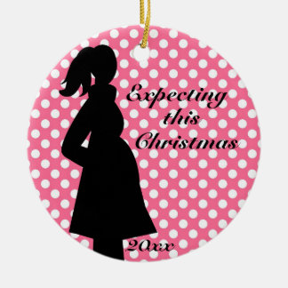 Pink Polka Dot Zwangerschap Ornament