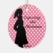 Pink Polka Dot Zwangerschap Ornament (Links)