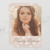 Pink Polka Dots | Aankondiging foto-Afstuderen (Voorkant / Achterkant)