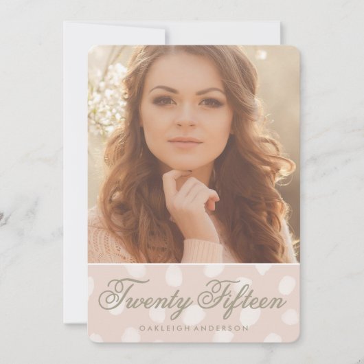 Pink Polka Dots | Aankondiging foto-Afstuderen (Voorkant)