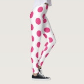Pink Polka Dots Girly Trendy Fashionable Yoga Leggings (Rechts)