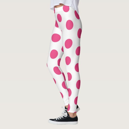 Pink Polka Dots Girly Trendy Fashionable Yoga Leggings (Links)