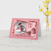 Pink Polka Dots nieuwe ouders gefeliciteerd Kaart (Gele Bloem)