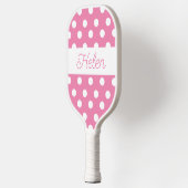 Pink Polka Dots Pickleball Persoonlijke peddel Paddle (Links)