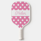 Pink Polka Dots Pickleball Persoonlijke peddel Pickleball Paddle (Voorkant)
