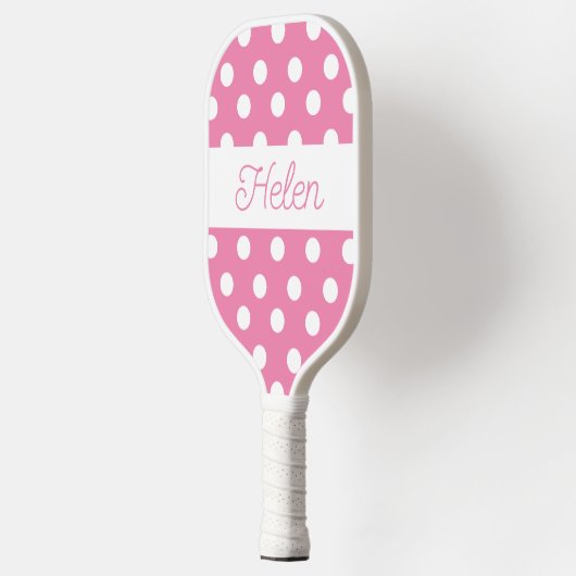 Pink Polka Dots Pickleball Persoonlijke peddel Pickleball Paddle (Links)