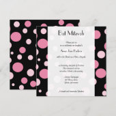 Pink Polka Dots, Polka Dot Pattern, Bat Mitzvah Kaart (Voorkant / Achterkant)