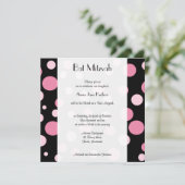 Pink Polka Dots, Polka Dot Pattern, Bat Mitzvah Kaart (Staand voorkant)