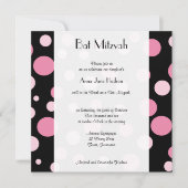 Pink Polka Dots, Polka Dot Pattern, Bat Mitzvah Kaart (Voorkant)