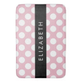 Pink Polka Dots, Polka Dot Pattern, Jouw naam Badmat (Voorkant Verticaal)