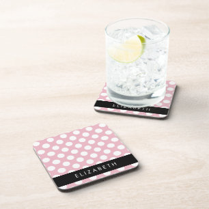 Pink Polka Dots, Polka Dot Pattern, Jouw naam Bier Onderzetter