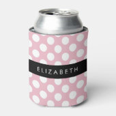 Pink Polka Dots, Polka Dot Pattern, Jouw naam Blikjeskoeler (Blikje Voorkant)