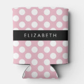 Pink Polka Dots, Polka Dot Pattern, Jouw naam Blikjeskoeler (Achterkant)