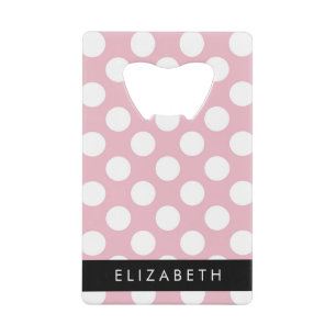 Pink Polka Dots, Polka Dot Pattern, Jouw naam Creditkaart Flessenopener