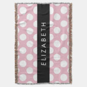 Pink Polka Dots, Polka Dot Pattern, Jouw naam Deken (Voorkant Verticaal)