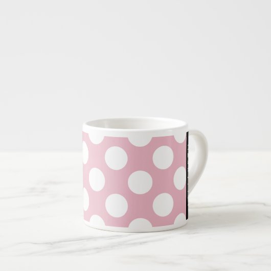 Pink Polka Dots, Polka Dot Pattern, Jouw naam Espresso Kop (Voorkant rechts)