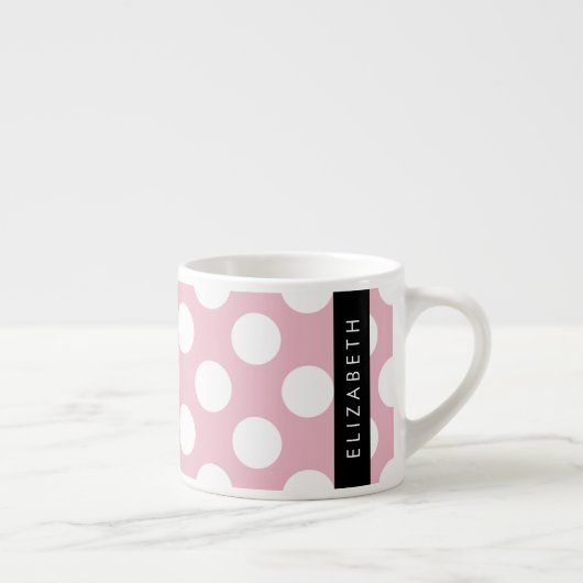 Pink Polka Dots, Polka Dot Pattern, Jouw naam Espresso Kop (Rechts)