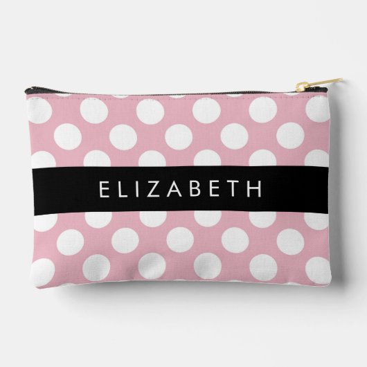 Pink Polka Dots, Polka Dot Pattern, Jouw naam Etui (Achterkant)