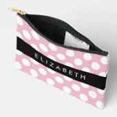 Pink Polka Dots, Polka Dot Pattern, Jouw naam Etui (Open)